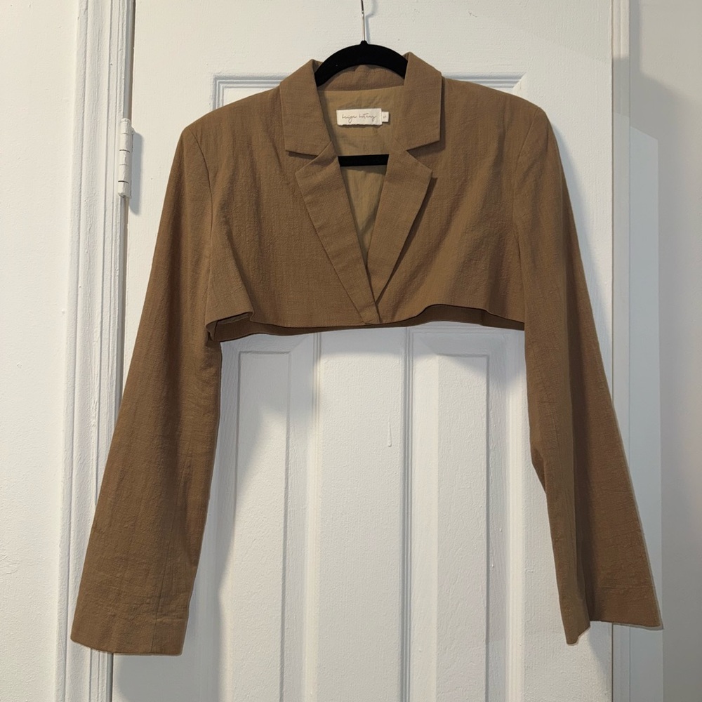 Tan Cropped Blazer